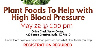 Imagem principal do evento Plant Foods To Help with High Blood Pressure
