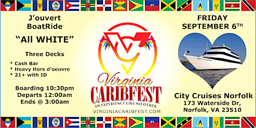 Imagem principal do evento CaribFest J'ouvert "ALL WHITE" Boatride