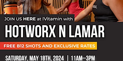 Imagen principal de RSVP through SweatPals: HOTWORX N. Lamar at IVitamin IV Lounge