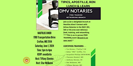 DMV (DC, MD & VA) NOTARY LUNCH AND LEARN BRUNCH
