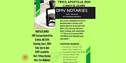 DMV (DC, MD & VA) NOTARY LUNCH AND LEARN BRUNCH primary image