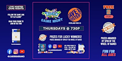 BINGO Game Night | Dave & Buster's - Overland Park KS - THUR 730p primary image
