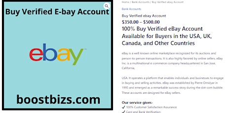 Buy Verified eBay Account Available for Buyers in the USA, UK, Canada, and Other Countries