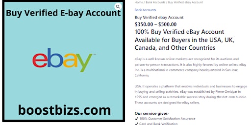 Imagen principal de Buy Verified eBay Account Available for Buyers in the USA, UK, Canada, and Other Countries