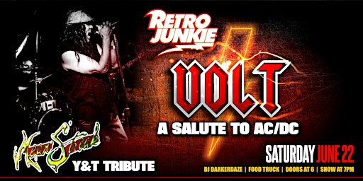 Imagem principal do evento VOLT (AC/DC Tribute) + MEAN STREAK (Y&T Tribute)... LIVE @ Retro Junkie!