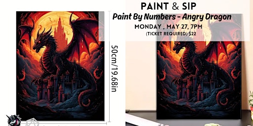 Paint & Sip - Angry Dragon - TICKET IS ON CHEDDAR UP primary image