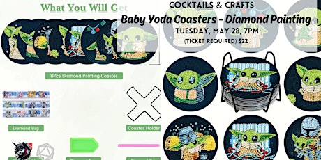 Baby Yoda Diamond Painting Coasters - TICKET IS ON CHEDDAR UP