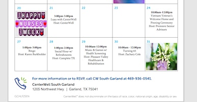 CenterWell South Garland Presents - "Music & Games w/ Health Screening" primary image