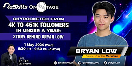 Imagem principal do evento Skyrocketed from 4K to 451K Followers in Under a Year: Story behind Bryan