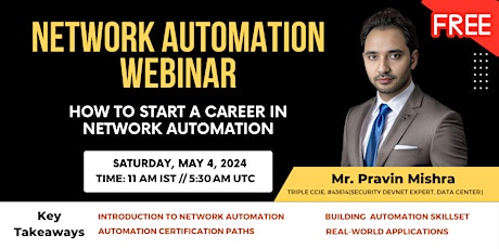 Network Automation Webinar. How to Start a career in Network Automation.