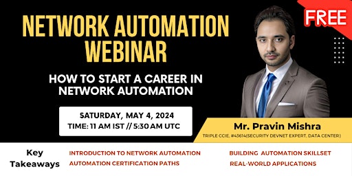 Imagen principal de Network Automation Webinar. How to Start a career in Network Automation.