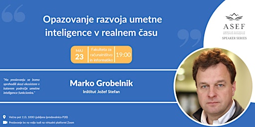 Imagem principal do evento Marko Grobelnik - Opazovanje razvoja umetne inteligence v realnem času
