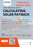 Hauptbild für SOGA Mini Masterclass- Calculating Solar Payback