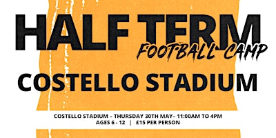 Primaire afbeelding van Hull City Ladies Half Term Football Camp - Costello Stadium - Thu
