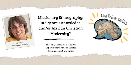 Immagine principale di u:africa talk: Missionary Ethnography 