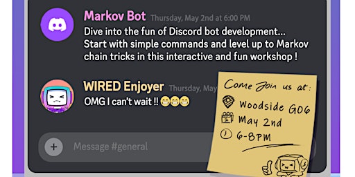 Imagem principal do evento Code a Discord Bot! (Markov Edition)