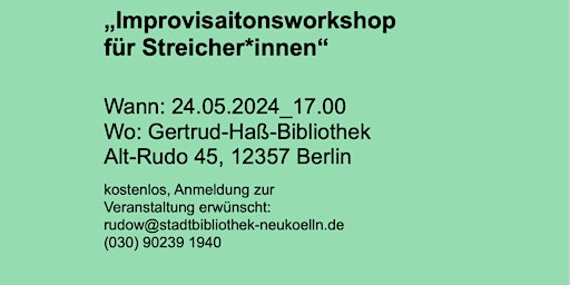 Imagem principal do evento Improvisationsworkshop für Streicher*innen