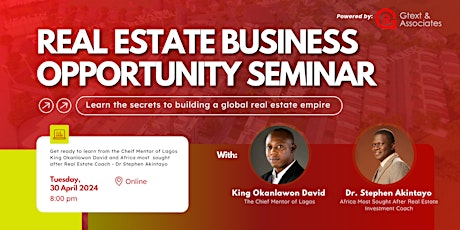 REAL ESTATE BUSINESS OPPORTUNITY SEMINAR