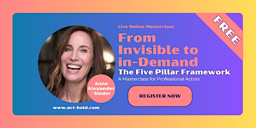 Imagem principal do evento From Invisible to in Demand - A Masterclass for Trained Actors