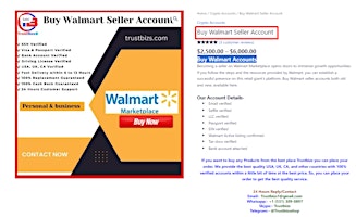 Imagem principal de Buy Walmart Accounts sell in  2022-2024