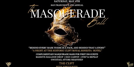 Masquerade ball | Giant balloon drops at Clift Historic Hotel