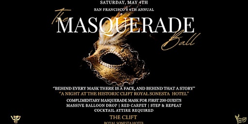 Hauptbild für Masquerade ball | Giant balloon drops at Clift Historic Hotel