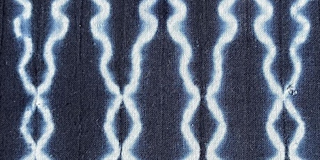 Katano shibori - stitching through pleated fabric - with indigo (Studio)