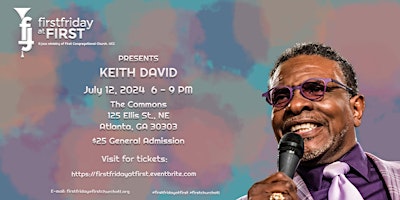 First Friday at First "LIVE"- Jazz Series 2024 -  Keith David - July 12 primary image