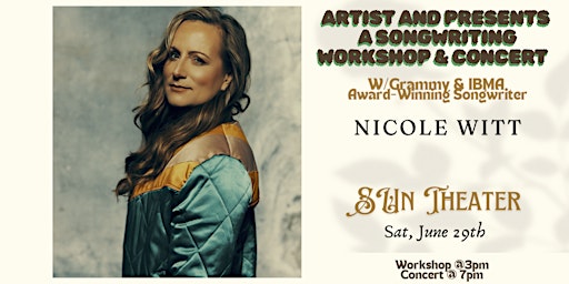 Immagine principale di Artist And Presents  A Songwriting Workshop & Concert 