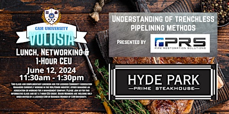 CAM U Volusia Complimentary Lunch and 1-Hr CEU | Hyde Park Steakhouse