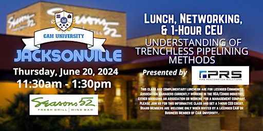 Primaire afbeelding van CAM U JACKSONVILLE Complimentary Lunch and 1-Hour CEU at Seasons 52