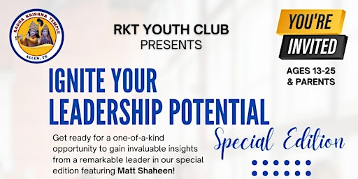 Imagem principal do evento Ignite Your Leadership Potential - Special Edition with Texas State Representative Matt Shaheen!