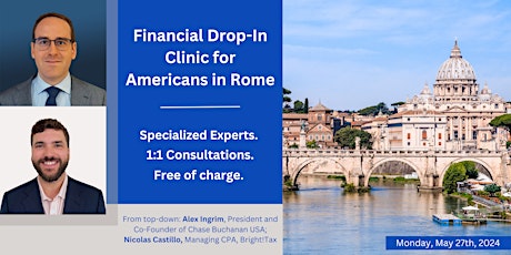 Rome: US and Italy Tax and Financial Planning 1:1 Consultations