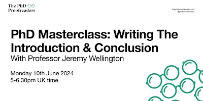Hauptbild für PhD Masterclass: Writing the Introduction & Conclusion Chapters