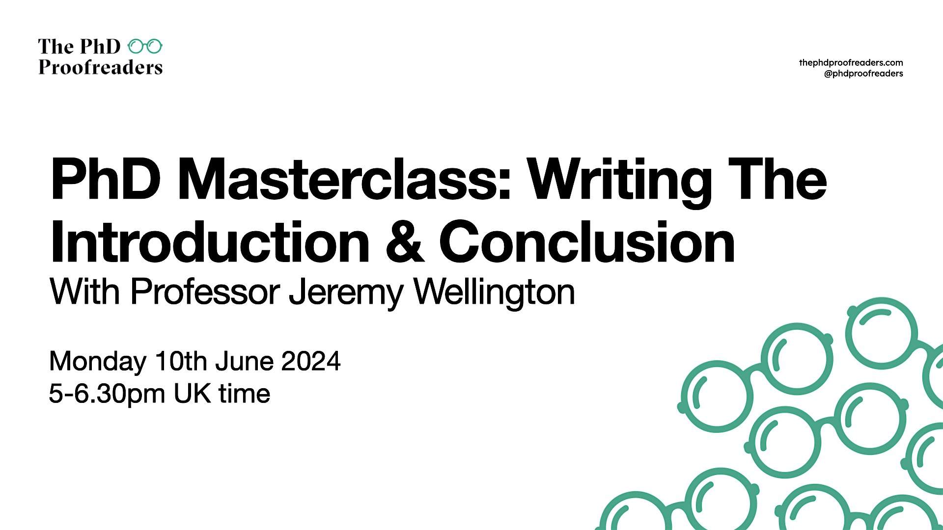 PhD Masterclass: Writing the Introduction & Conclusion Chapters