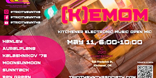Imagem principal do evento (K)EMOM #3 Kitchener Electronic Music Open Mic