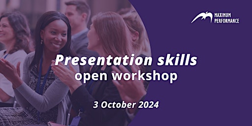 Primaire afbeelding van Presentation skills open workshop (3 October 2024)