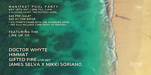 Primaire afbeelding van Manifest Pool Party - Dr Whyte + Himmat + Gifted Fire + James S + Mikki S