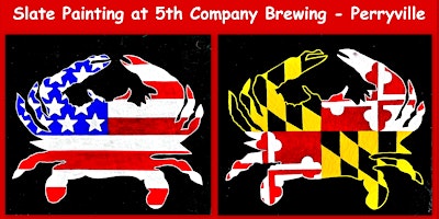 Primaire afbeelding van Maryland or American Flag Crab Slate Painting at the 5th Company Brewing