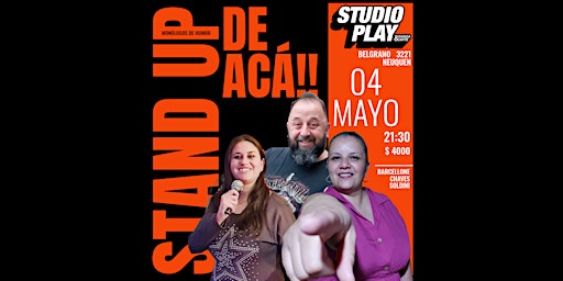 Imagem principal do evento Stand Up, de Acá!! en Studio Play Neuquén