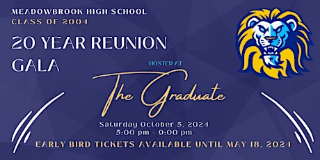 20 Year Reunion Gala for Meadowbrook Class of 2004
