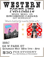 Imagem principal do evento Western Portrait Workshop: Mixed Media on Birchwood Canvas with Mikayla Lewis