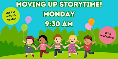 Imagen principal de Moving Up Active Storytime (Ages 18 mos-3 yrs) @ Library Meeting Room