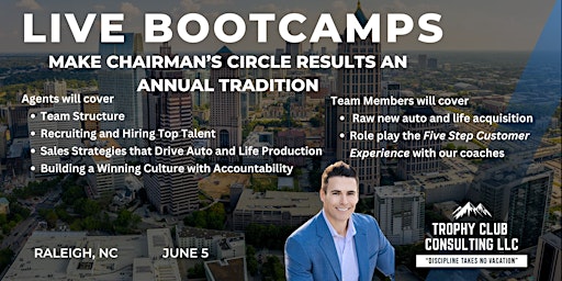 Imagen principal de Trophy Club Bootcamp: Make Chairman's Circle an Annual Tradition- Raleigh