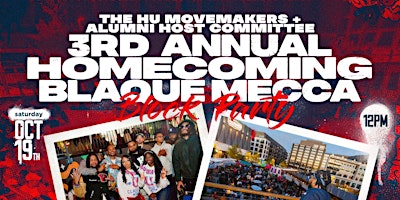 3rd Annual Blaque Mecca Block Party (Howard Homecoming) primary image