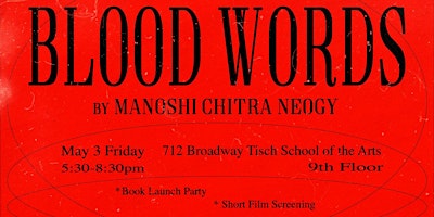 Image principale de Blood Words Pop-up Book Launch & Screening