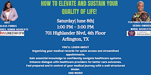 Image principale de HOW TO ELEVATE AND SUSTAIN YOUR QUALITY OF LIFE!