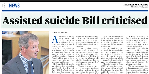 Assisted Suicide for Scotland 2024- what GPs need to know.