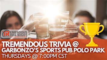Hauptbild für Winnipeg Garbonzo's Sports Pub Polo Park Thursday Night Trivia!