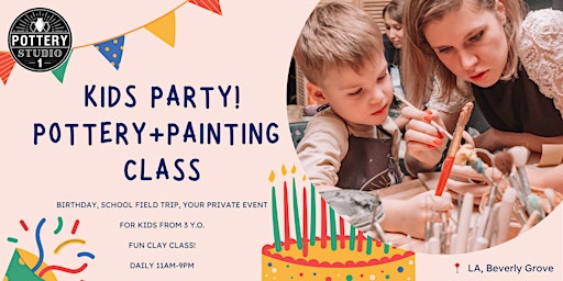 Immagine principale di Kids' Pottery+Painting Party 
